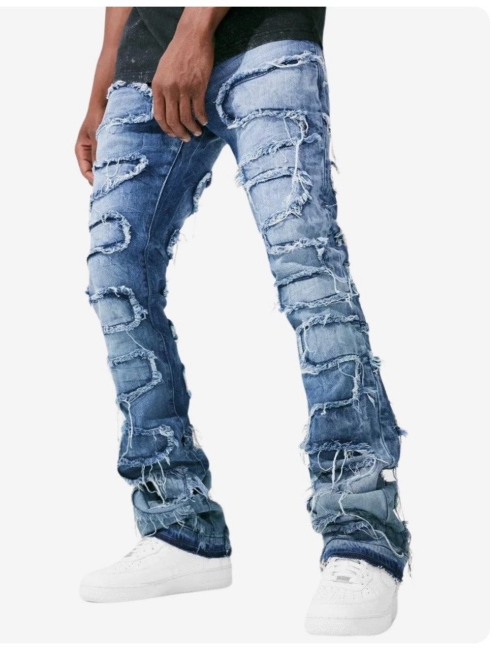 Men’ Jordan Craig Distressed Stacked Martin  Slim Jeans